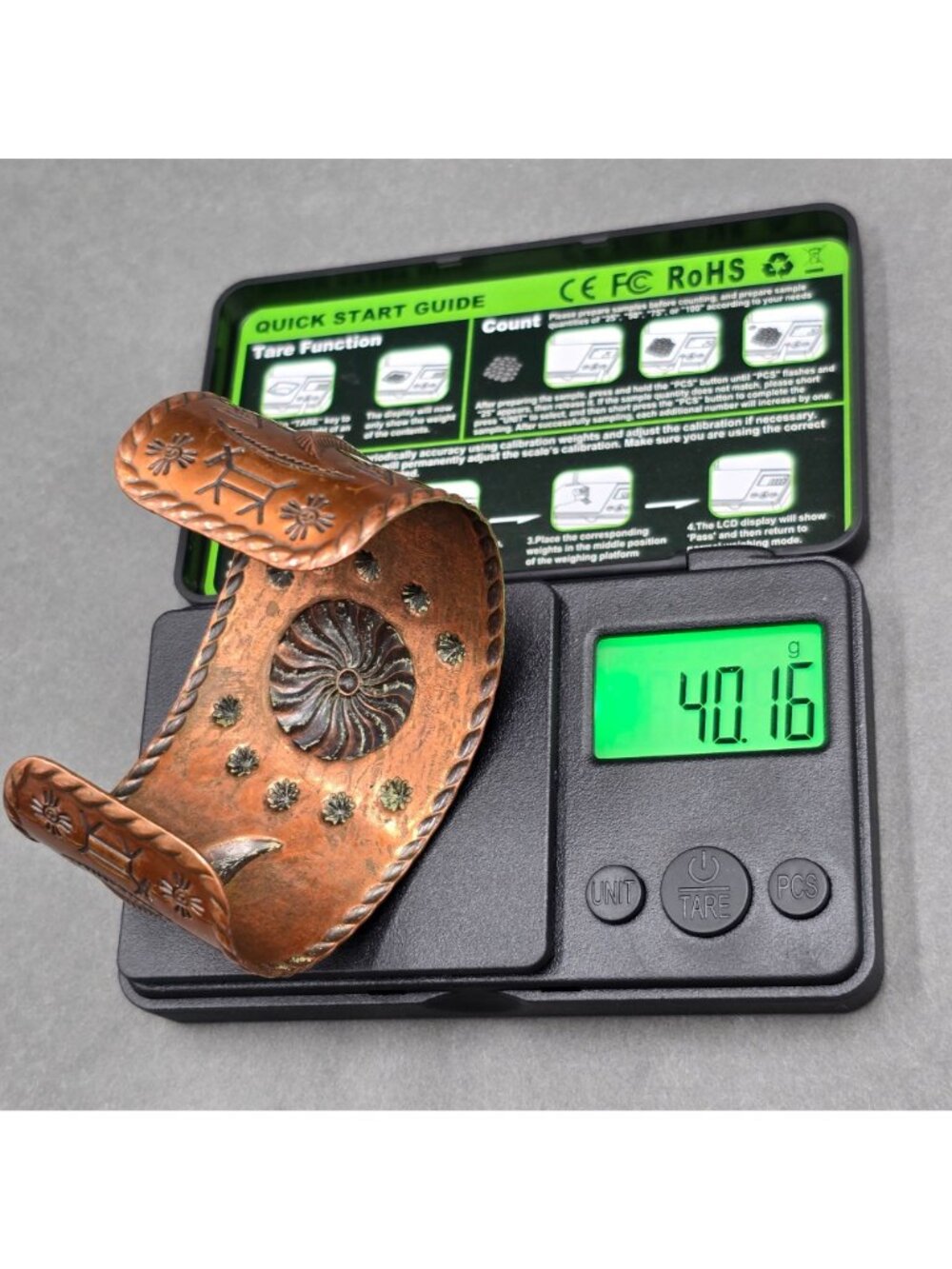 Vintage Bell Trading Post Extra Wide Copper Cuff Bracelet 6.75" Southwestern - Picture 14 of 15